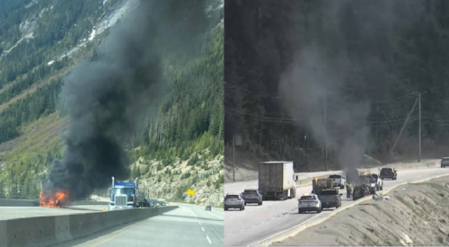 Vehicle fire on the Coquihalla has one lane closed